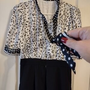 Leopard Print and Polka Dot Women's pants Suit